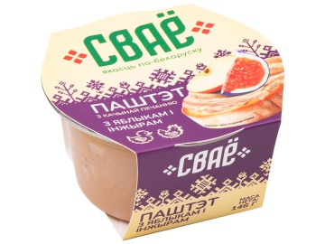 Паштет мяс."СВАЁ"(франц с ябл/инж.)146г на акции в магазинах Евроопт