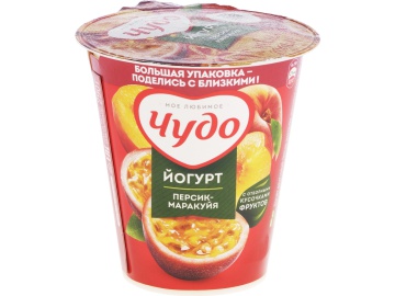 Йогурт "ЧУДО" (персик-марак,2%) 290г на акции в магазинах Евроопт