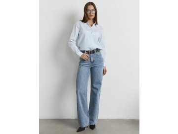 Джинсы женские Wide leg fit синие с высокой посадкой