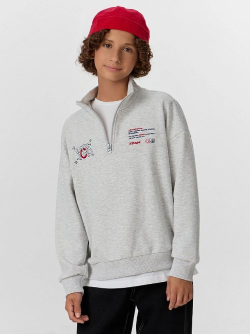 Толстовка для мальчиков серая с принтом, фото 10 из 11