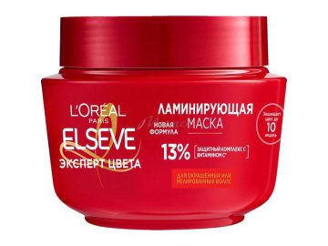 Маска для волос ELSEVE Loreal Paris Эксперт цвета с эффектом ламинирования для окрашенных или мелированных волос, 300 мл