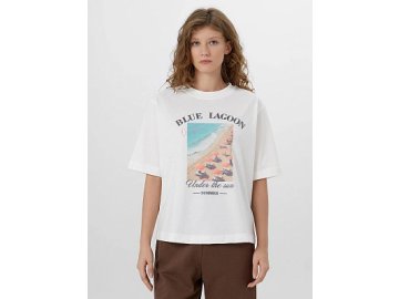 Футболка женская белая с принтом "blue lagoon"