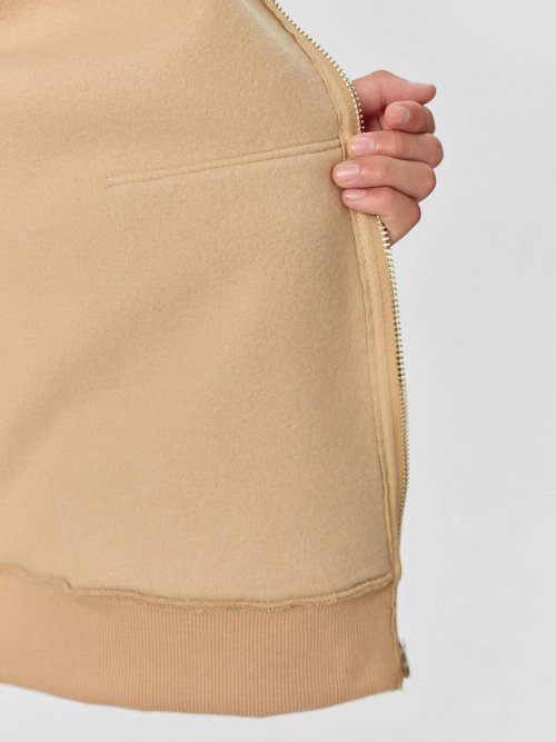 Толстовка для мальчиков бежевая на молнии, фото 7 из 8