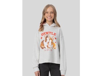 Худи для девочек серое с принтом и надписью "gentle" Марк Формель
