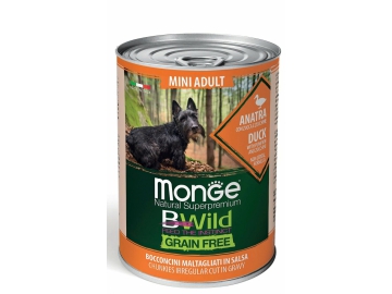 Консерва Monge BWild GRAIN FREE д/взр соб мел пород, беззерновой, с уткой, тыквой, кабачком, 400 г в Молодечно Зообазар