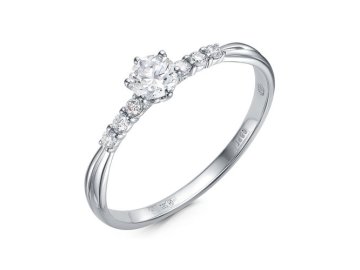 Кольцо помолвочное RoseGrace, белое золото 585 проба, вставка бриллиант