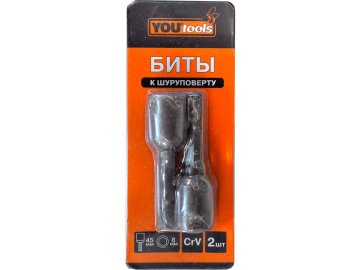 Бита для шур-та под 6гр.гол.  8мм L=45mm (к-т 2шт) YOURTOOLS