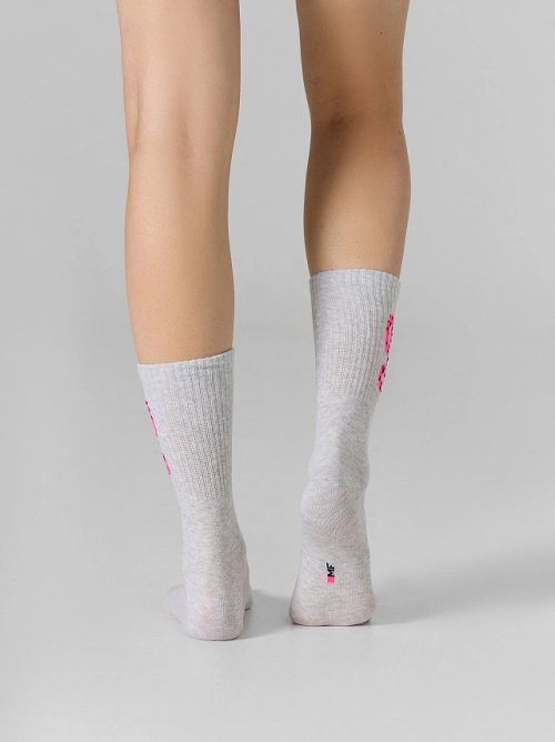 Носки женские серые с рисунком змеи, фото 4 из 7