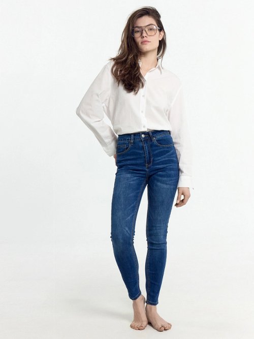 Джинсы женские skinny темно-синие, фото 5 из 7