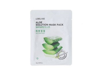 Маска для лица LEBELAGE Aloe Solution Mask Pack с порошком листьев алое тканевая, 25 г
