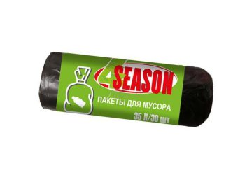 Пакеты для мусора 4SEASON ПЭНД 450ммх550мм черные 35 литров, 30 шт