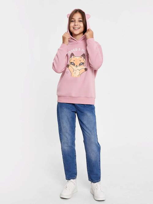 Худи для девочек в пыльно-розовом оттенке, фото 2 из 5
