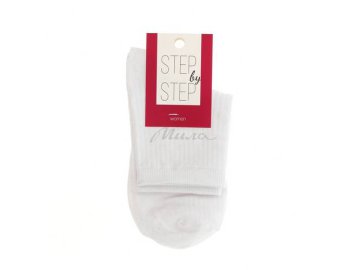 Носки женские STEP BY STEP рубчик, белый, размер 23, артикул 2с3325