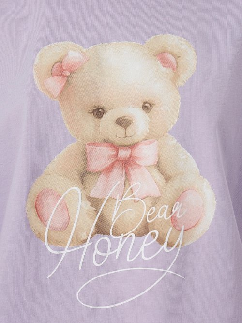 Комплект домашний женский с принтом и надписью "Bear Honey", фото 8 из 18