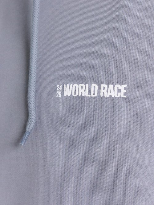 Худи мужское серое с принтом и надписью "world race", фото 6 из 16