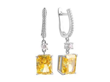 Серьги длинные Fresh Jewelry, серебро 925 проба, вставка фианит