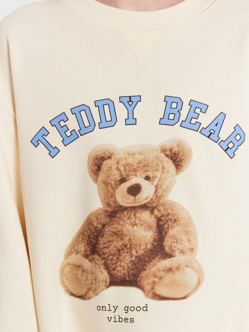 Платье для девочек бежевое с принтом "Teddy bear", фото 5 из 20