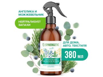 Освежитель воздуха натуральный SYNERGETIC Ягоды можжевельника и ангелика, 380 мл