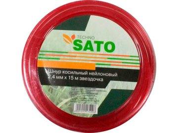 Шнур косильный нейлоновый 2,4мм х15м звездочка SATO TECHNO