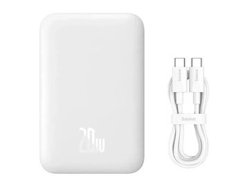 Внешний аккумулятор Baseus Magnetic Mini Air Wireless Fast Charge Power Bank 20W 6000mAh (белый)