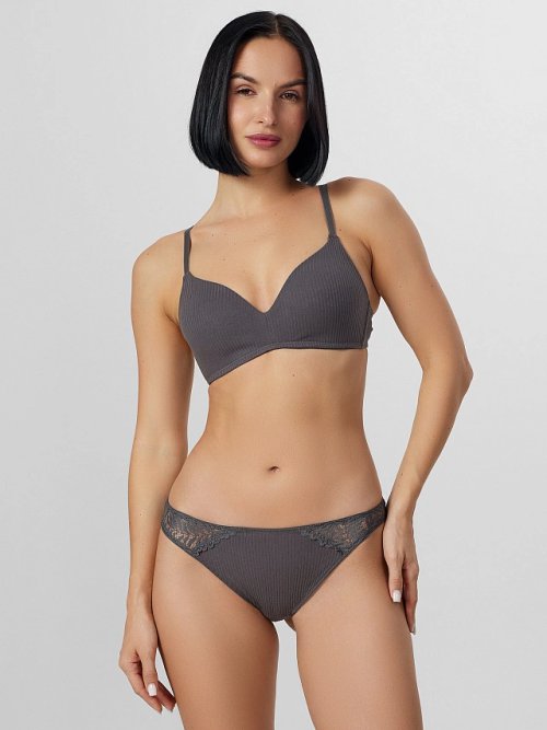 Трусы бразилиана женские серые, фото 1 из 7