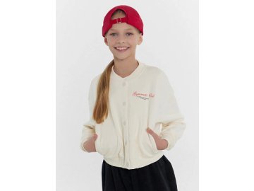 Бомбер для девочек кремовый с надписью "gymnastic club" Марк Формель