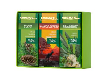 Набор эфирных масел SAUNA PRO (чайное дерево эвкалипт сосна) 3x10мл