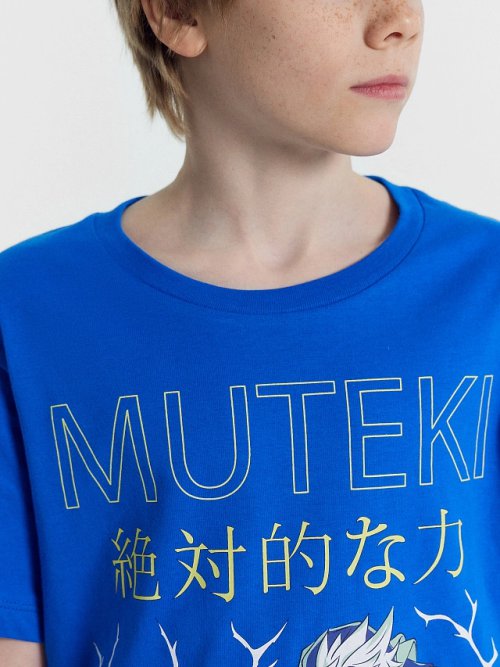 Футболка для мальчиков синяя с печатью, фото 8 из 8