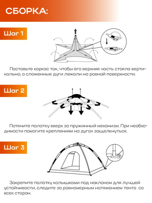 Палатка туристическая автоматическая 2-местная Travel-2, фото 3 из 54