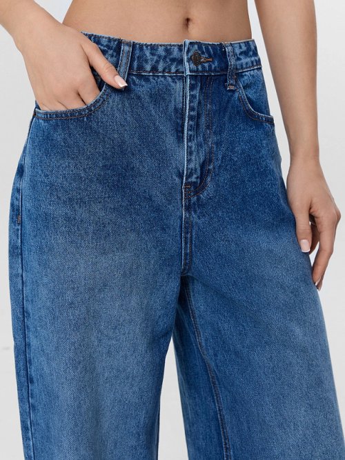 Джинсы женские baggy fit синие с высокой посадкой, фото 5 из 14