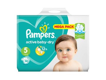 Подгузники PAMPERS Active Baby-Dry Junior (11-16 кг) Малая Мега (90 шт.)
