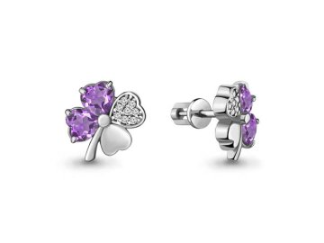 Серьги пусеты Aquamarine, серебро 925 проба, вставка фианит