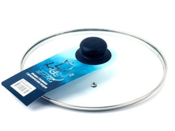 Крышка стеклянная 4628н с металлическим ободом, 28 см в Жодино Ома