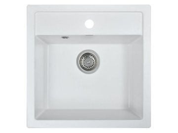Мойка из каменной крошки WISENT W510-28 (вайт) 510х505 без сифона