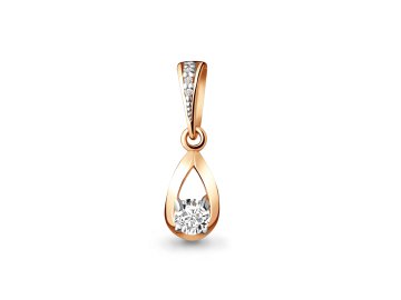 Подвеска декоративная Aquamarine, красное золото 585 проба, вставка бриллиант