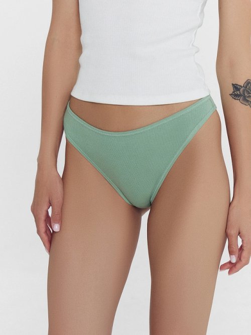 Трусы женские бразилиана в зеленом цвете, фото 2 из 6
