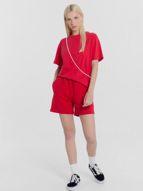 Футболка женская красная с печатью, фото 6 из 6