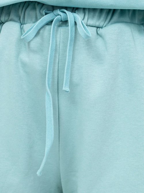 Шорты мини с высокой линией талии в оттенке "шалфей", фото 4 из 4