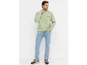 Теплый джемпер в оттенке "полынь" с миниатюрным принтом в Лепеле Марк Формель