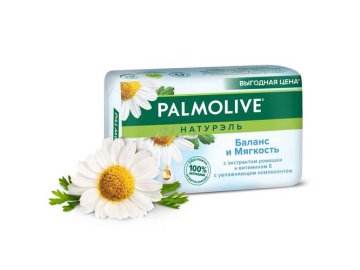 Мила акции Смиловичи - Мыло твердое PALMOLIVE Баланс и мягкость с экстрактом ромашки и витамином E, 150 г