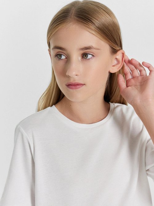 Футболка для девочек в белом цвете, фото 4 из 4