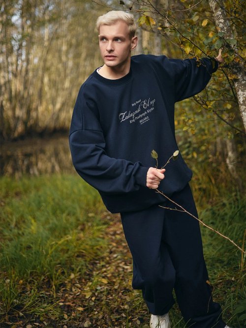 Свитшот мужской синий из коллекции "Zakaзnik El’nya / Заказник Ельня", фото 1 из 7