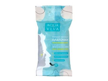 Влажные носовые платочки антибактериальные с эфирными маслами AQUA VIVA АВ3010, 10 шт.