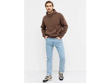 Теплое свободное худи кофейного цвета с карманом-кенгуру Марк Формель