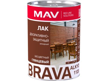 Лак BRAVA ALKYD 1120 декоративно-защитный (ПФ-1120) бесцветный глянцевый  1,0л (0,7 кг)