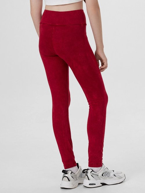 Легинсы для девочек красные с обработкой эйсид, фото 2 из 5