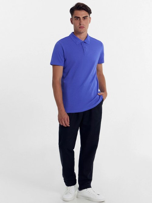 Джемпер-поло хлопковый в голубом оттенке, фото 3 из 6