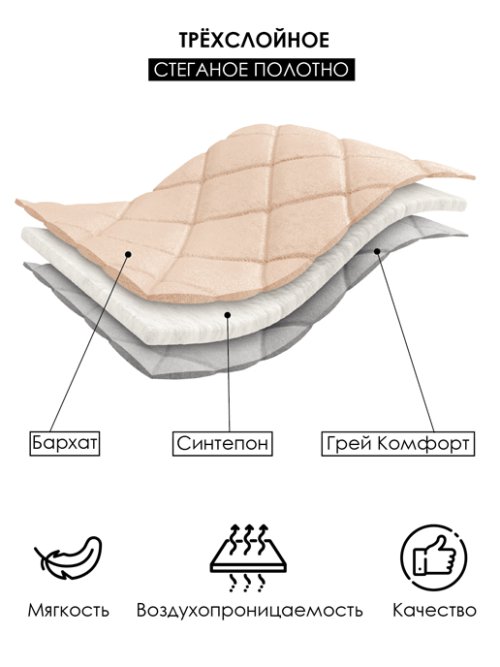 Покрывало стёганое «Империя» 117х200 см (бежевый), фото 15 из 192
