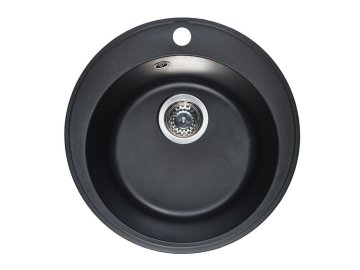 Мойка из каменной крошки WISENT WR480-25(оникс) 475х475 без сифона круг