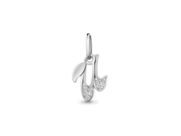 Подвеска буква Aquamarine, серебро 925 проба, вставка фианит в Сморгони 7 Карат